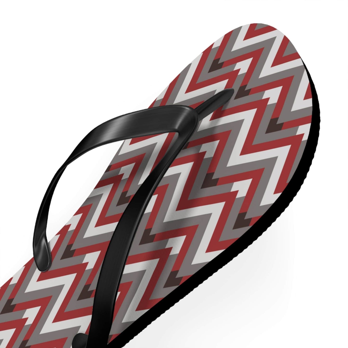 Red Chevron Allure Men's Flip Flops - ZumBuys