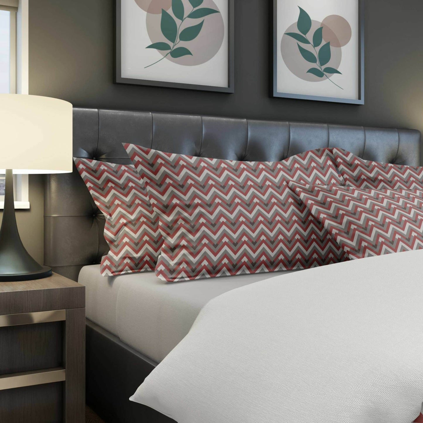 Red Chevron Allure Microfiber Pillow Sham - ZumBuys