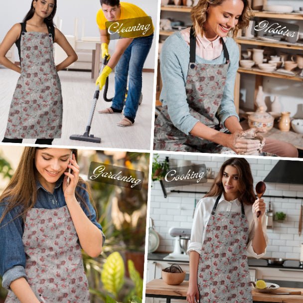 Red Flower Haze Apron - ZumBuys