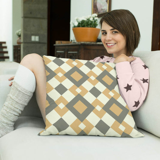 Retro Rhomb Spun Polyester Square Pillow - ZumBuys