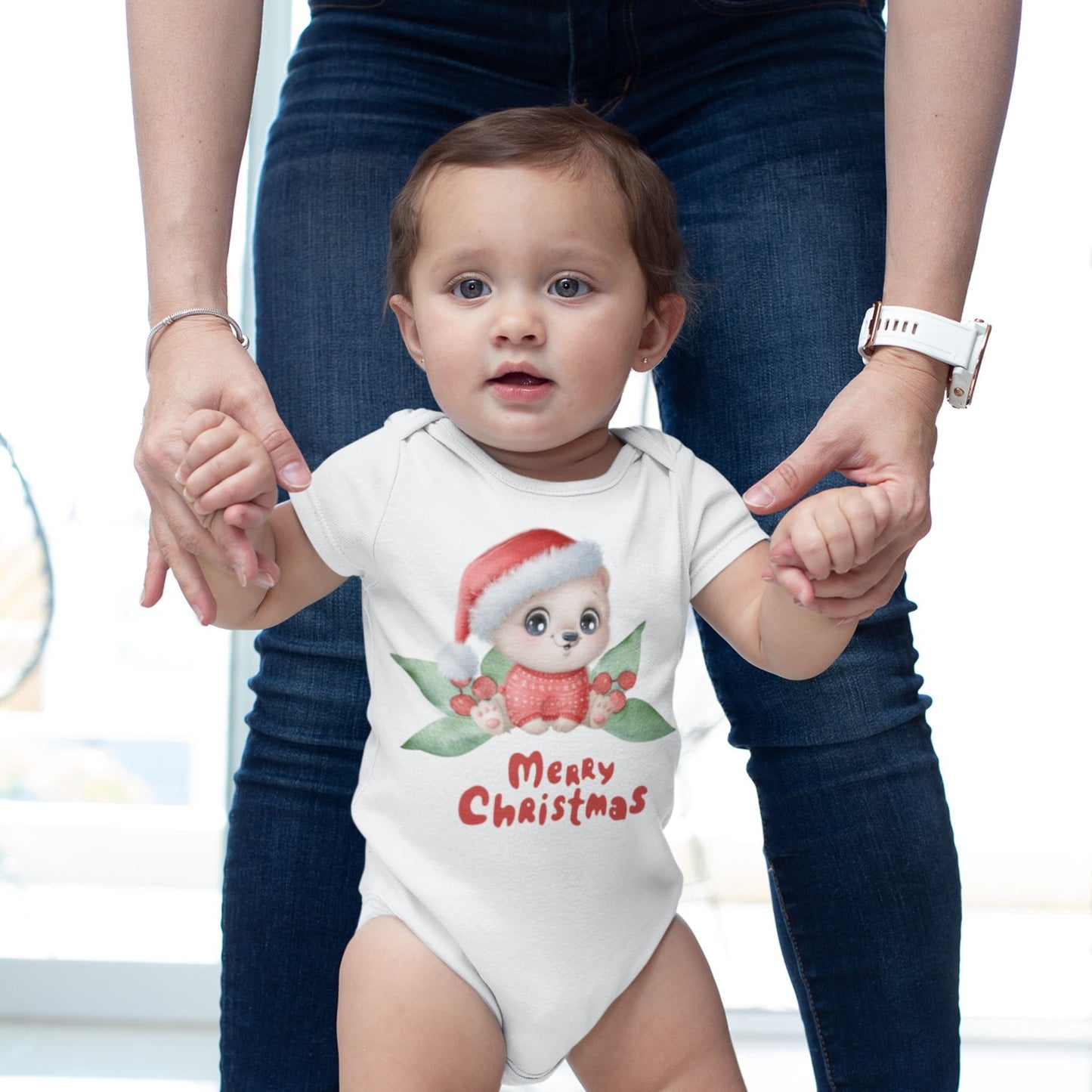 Santa Bear Onesie® Organic Baby Bodysuit - ZumBuys