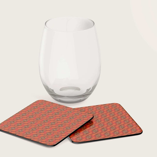 Sinopia Swirl Corkwood Coaster Set - ZumBuys