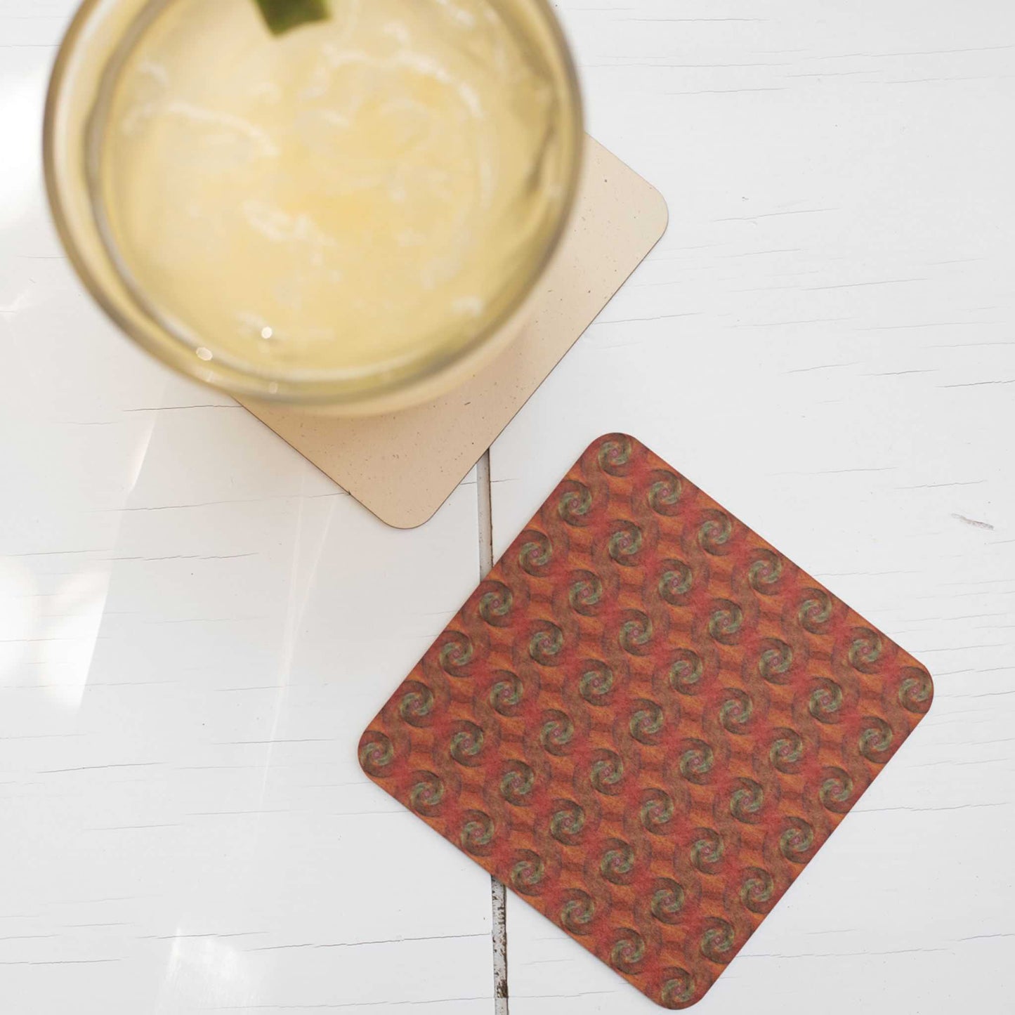 Sinopia Swirl Corkwood Coaster Set - ZumBuys