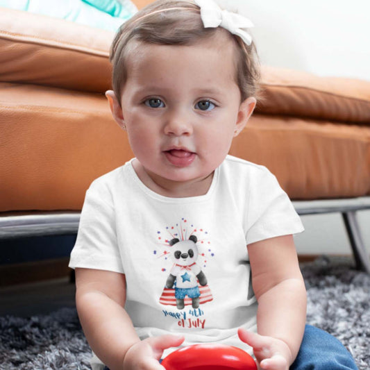 Star Spangled Panda Infant Fine Jersey Tee - ZumBuys