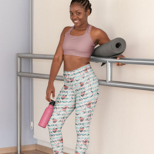 Striped Sweetheart Youth Leggings - ZumBuys