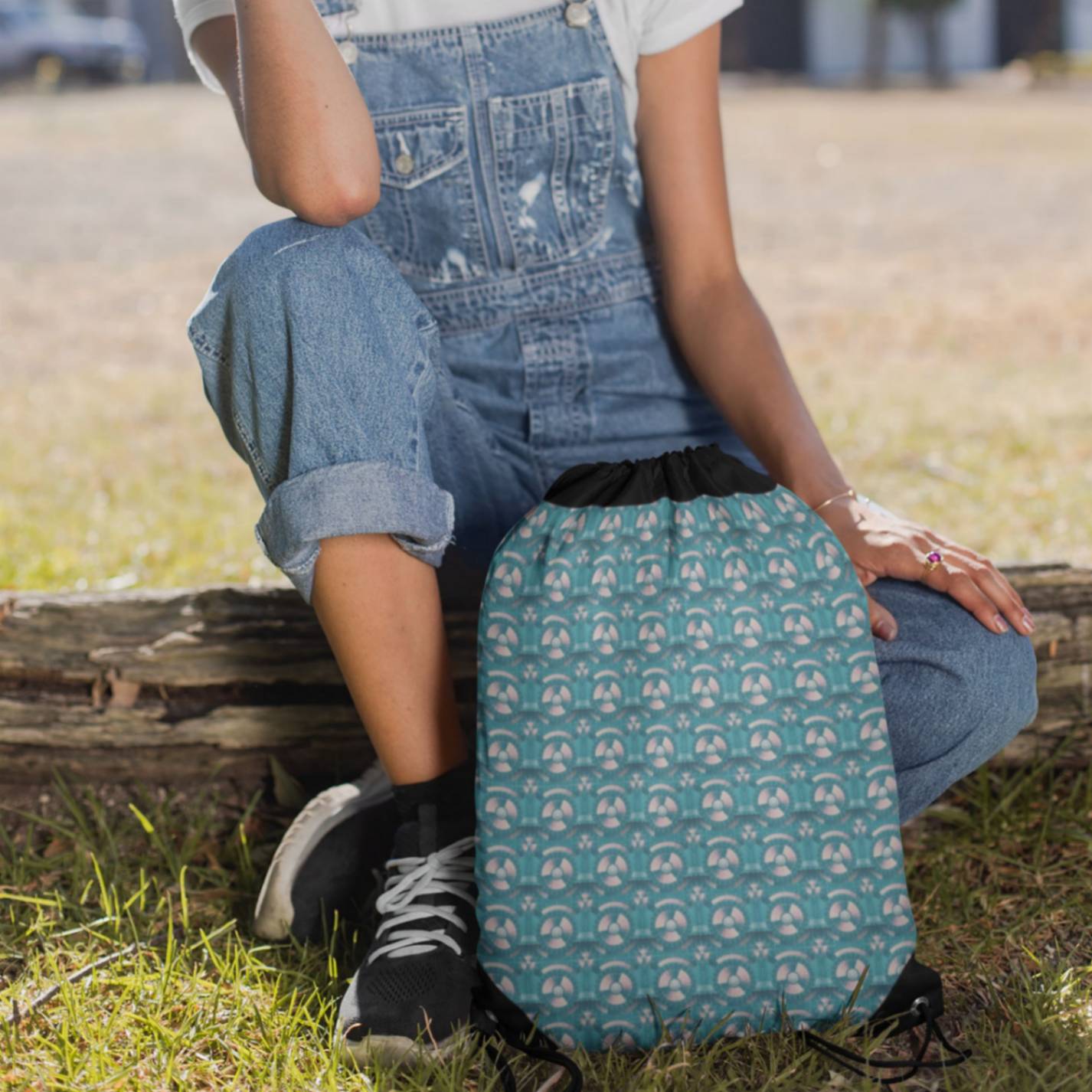 Teal Flywheel Drawstring Bag - ZumBuys
