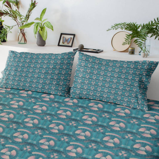 Teal Flywheel Microfiber Pillow Sham - ZumBuys