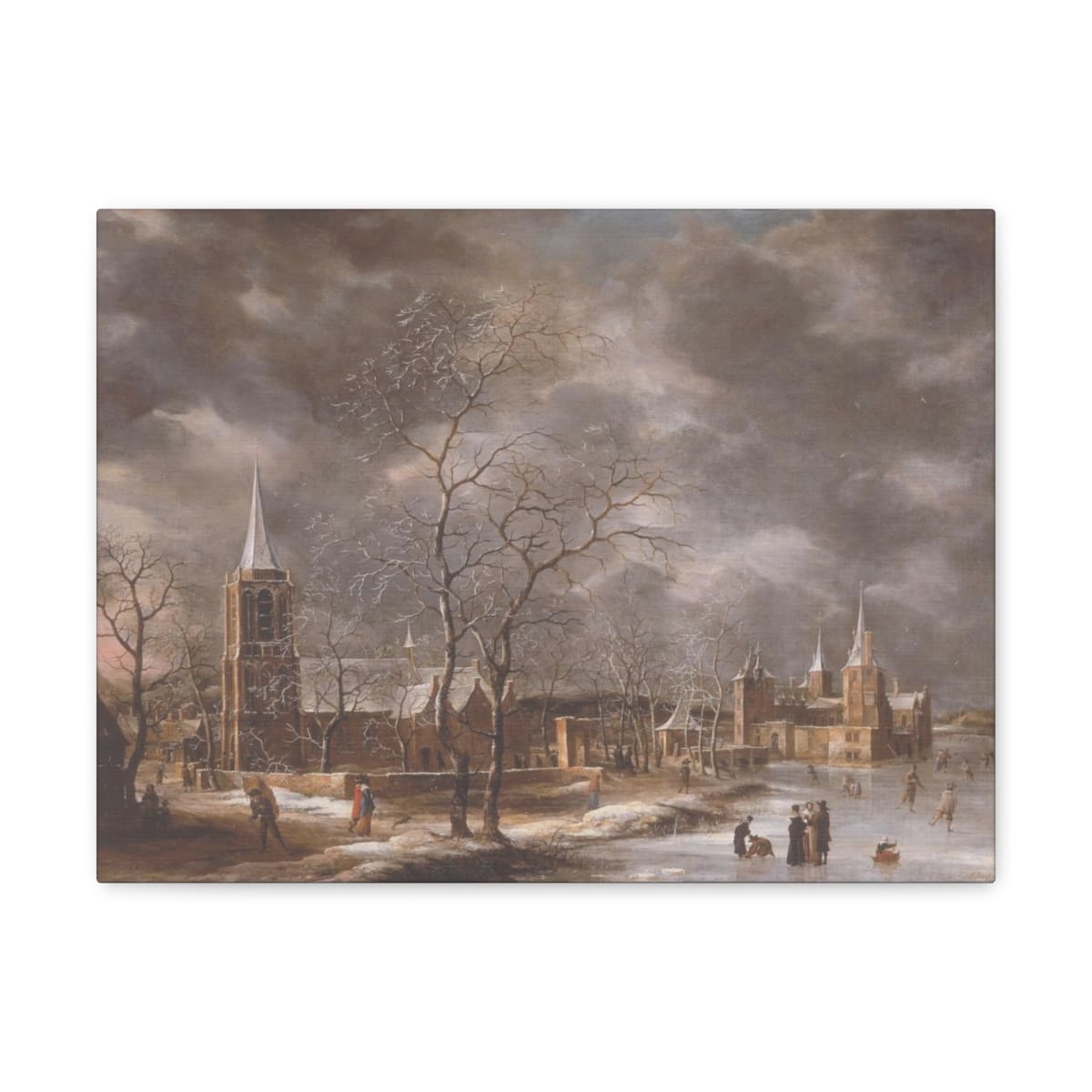 Vintage Winter City Scene Canvas - ZumBuys