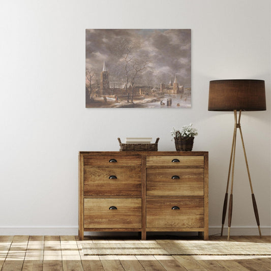 Vintage Winter City Scene Canvas - ZumBuys