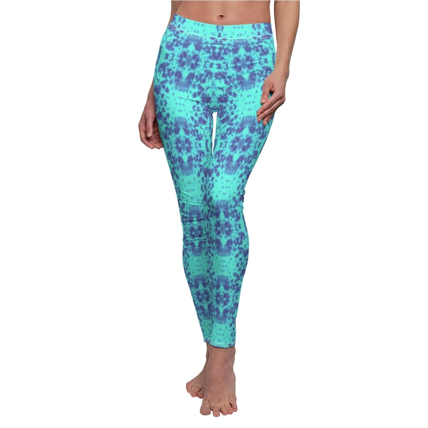 Women's Blue Tie Dye Casual Leggings - ZumBuys