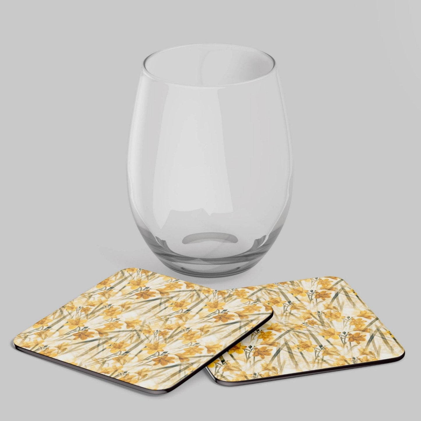 Yellow Daffodilly Corkwood Coaster Set - ZumBuys