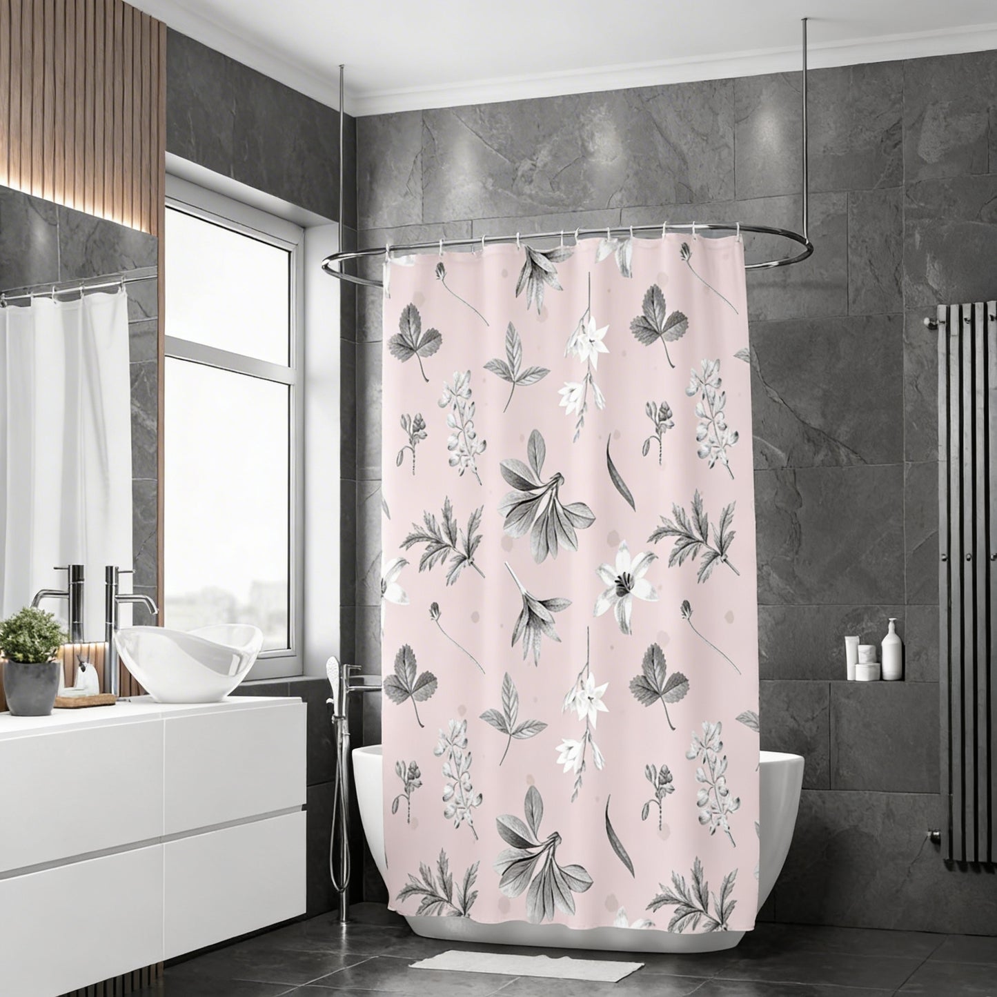 Blush Botanicals Shower Curtains