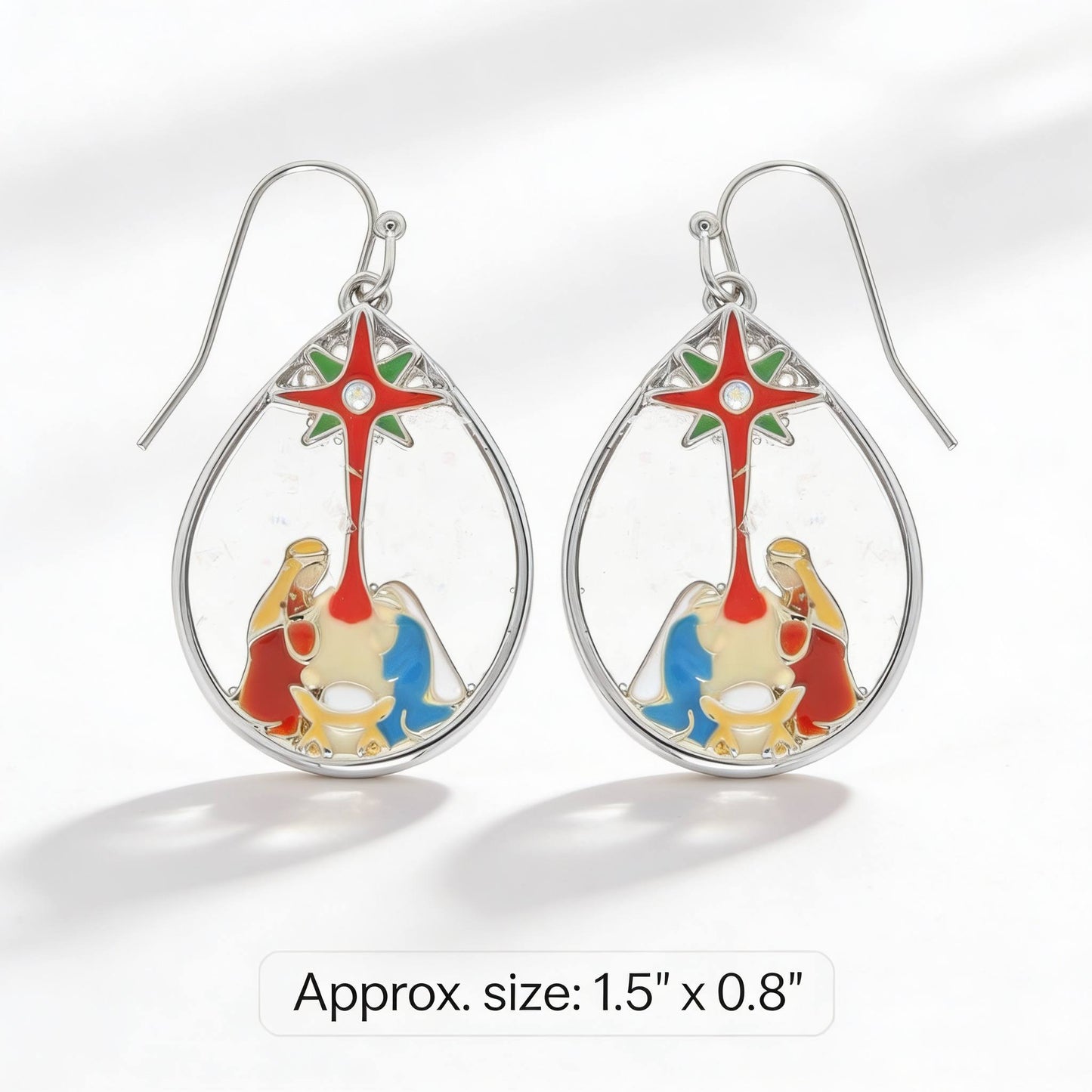 Christmas Nativity Theme Teardrop Earrings