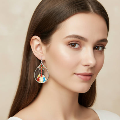 Christmas Nativity Theme Teardrop Earrings