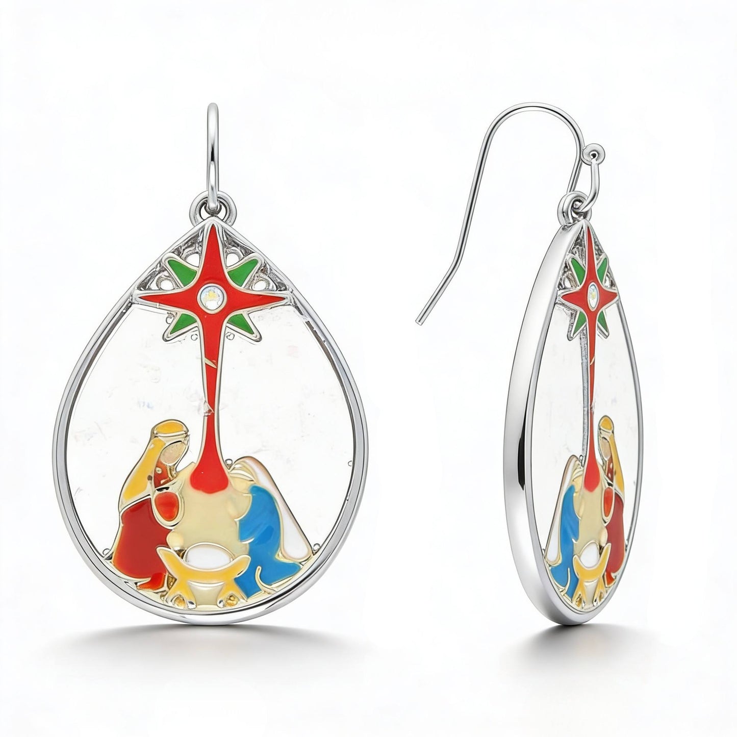 Christmas Nativity Theme Teardrop Earrings
