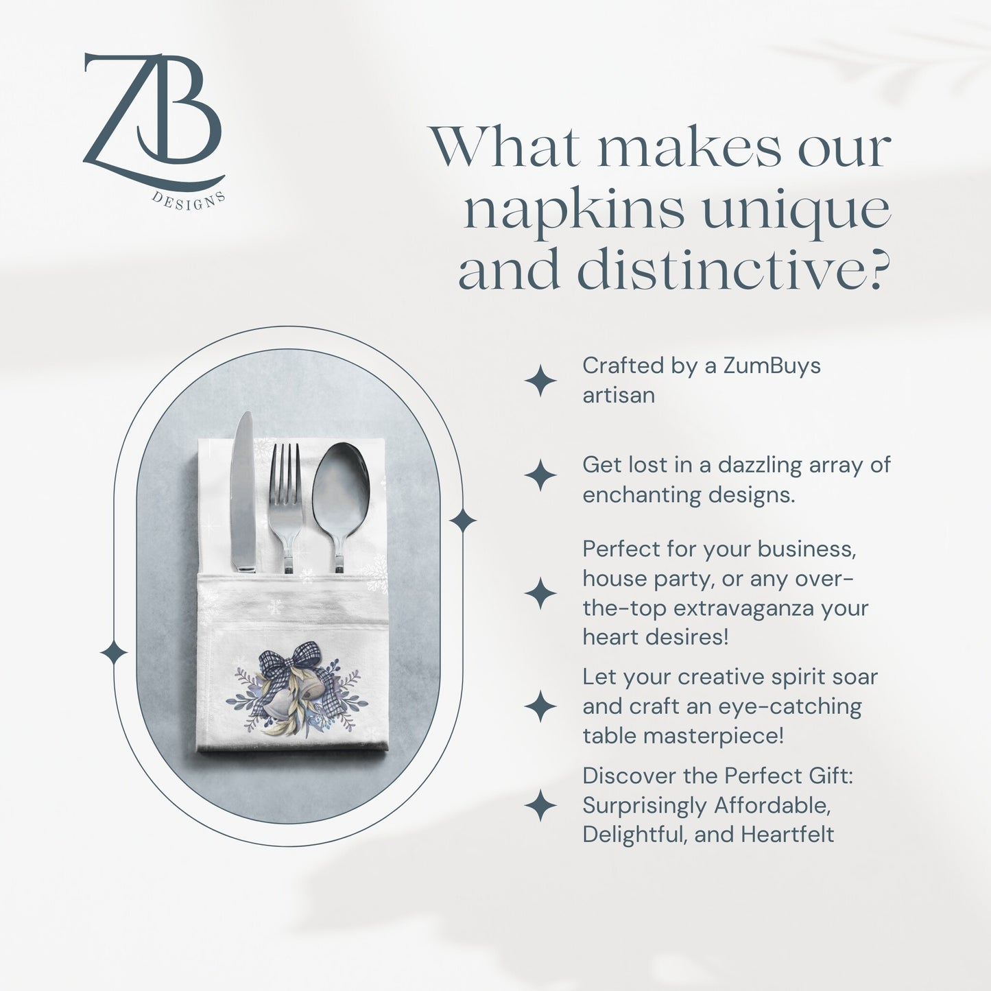 Elegant Belle Cloth Napkin Set of 4