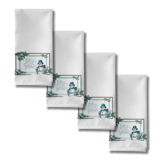 Festive Frosty Cloth Napkin Set of 4