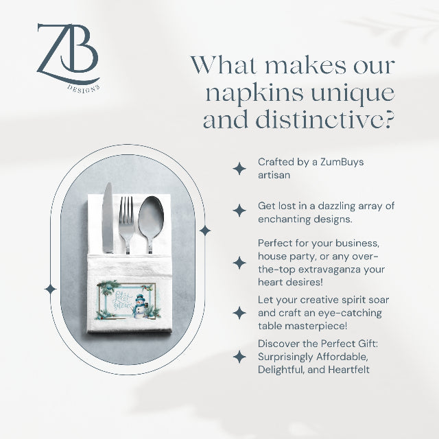 Festive Frosty Cloth Napkin Set of 4