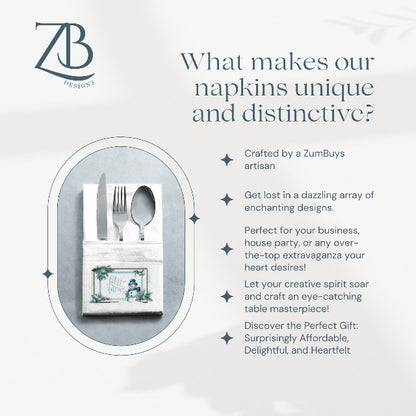 Festive Frosty Cloth Napkin Set of 4