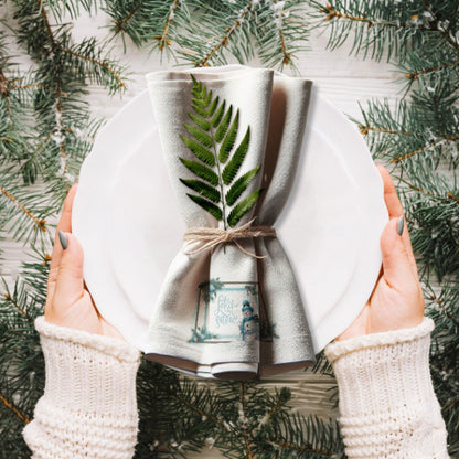 Festive Frosty Cloth Napkin Set of 4