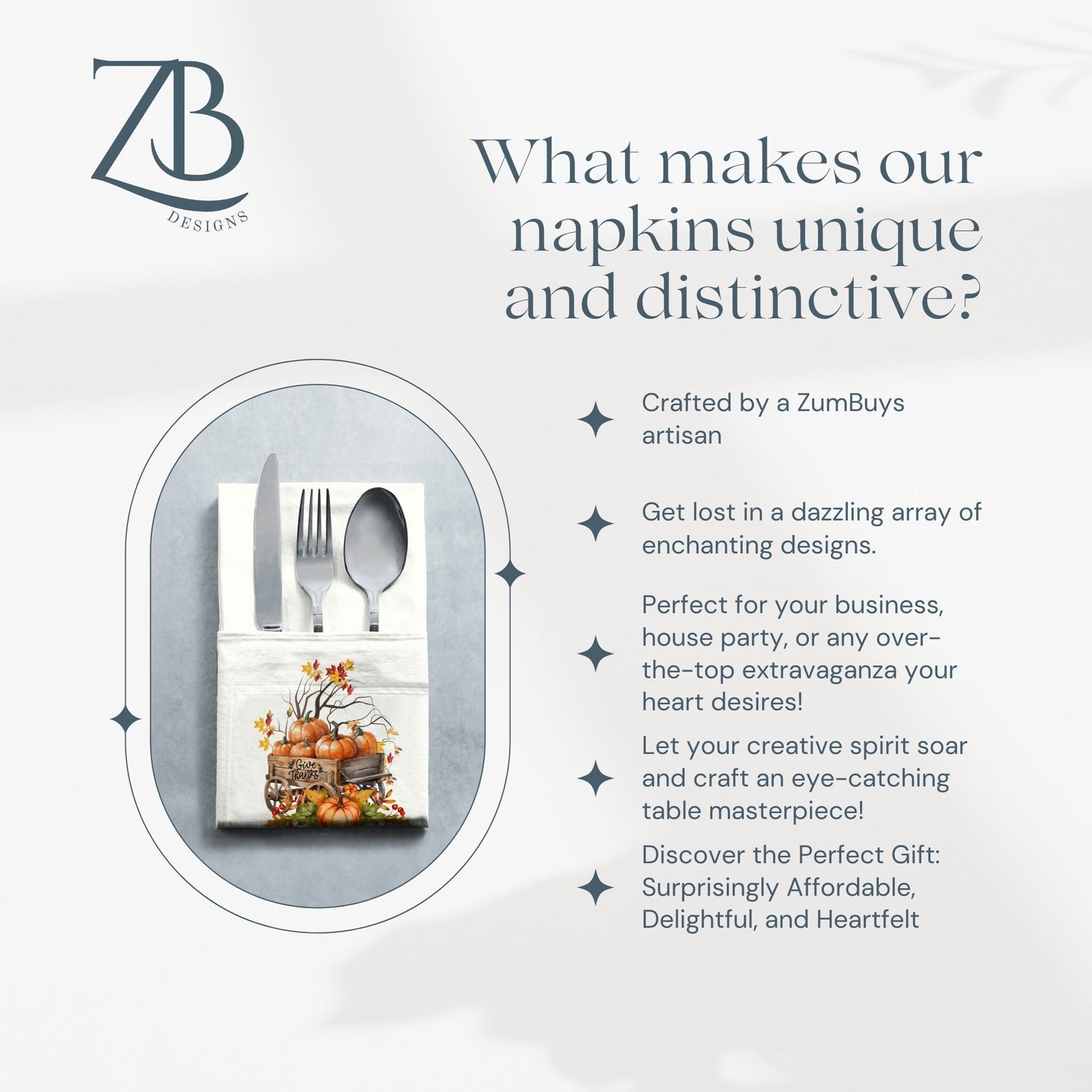 Give Thanks Harvest Cloth Napkin Set of 4