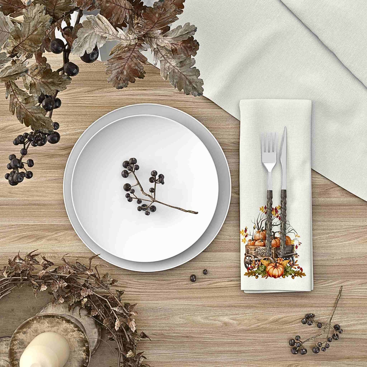 Give Thanks Harvest Cloth Napkin Set of 4