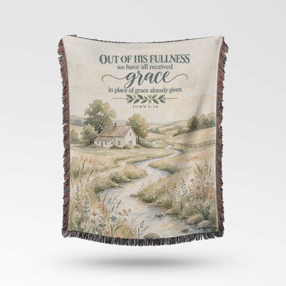 Grace Upon Grace Christian Woven Blanket