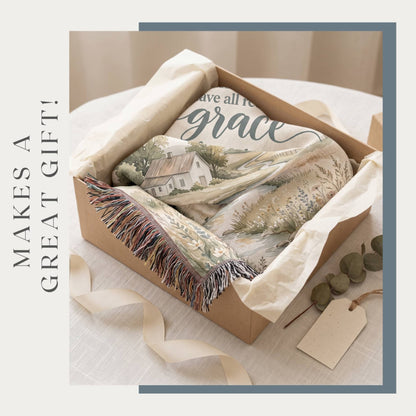 Grace Upon Grace Christian Woven Blanket