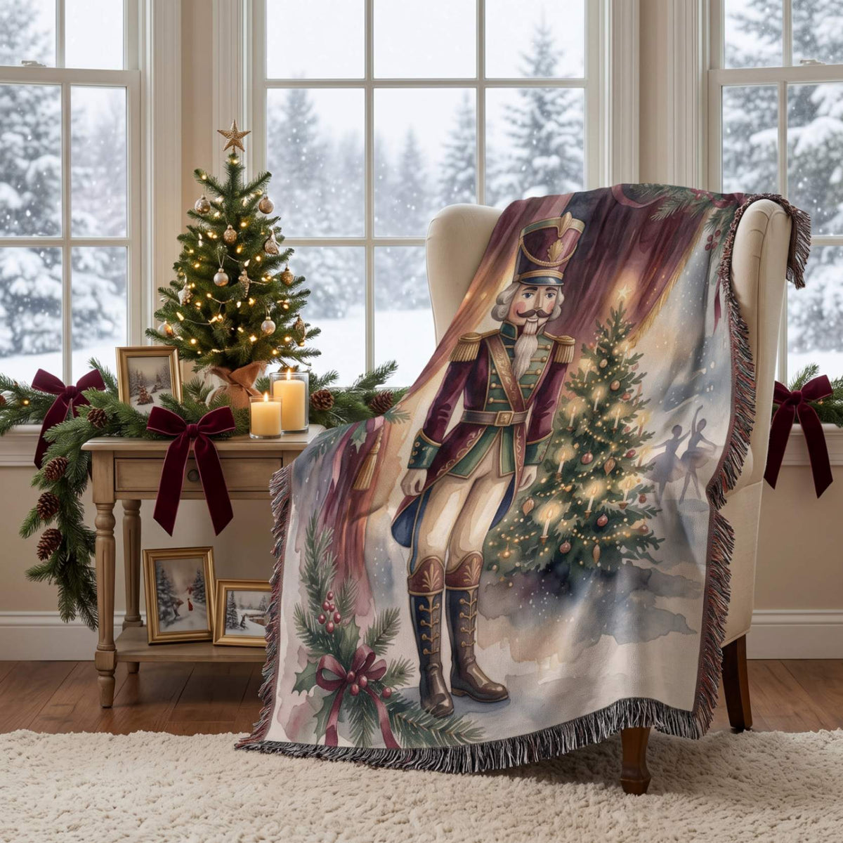 Holiday Nutcracker Cheer Woven Blanket