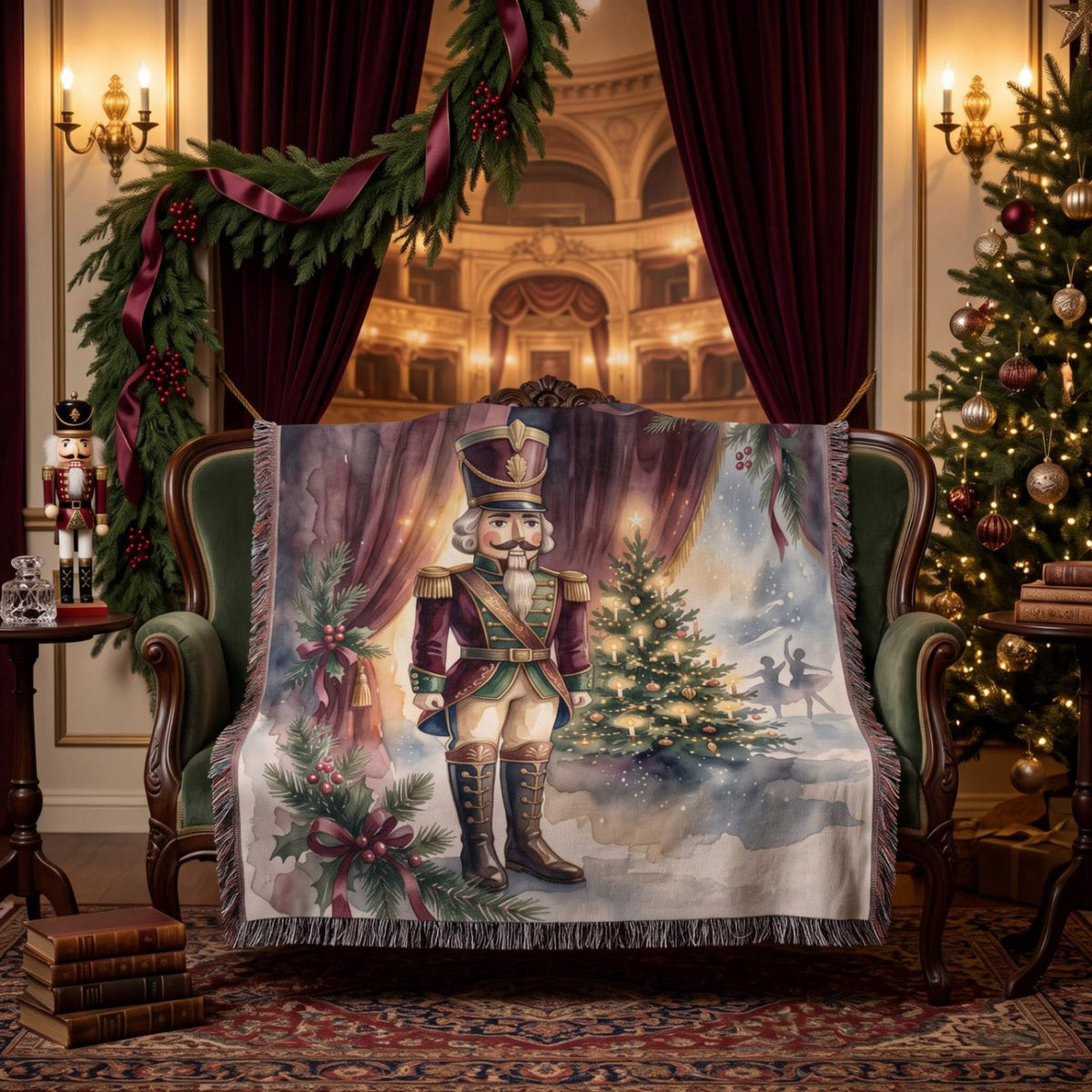 Holiday Nutcracker Cheer Woven Blanket