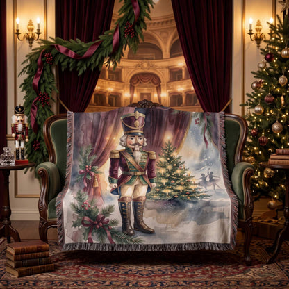 Holiday Nutcracker Cheer Woven Blanket