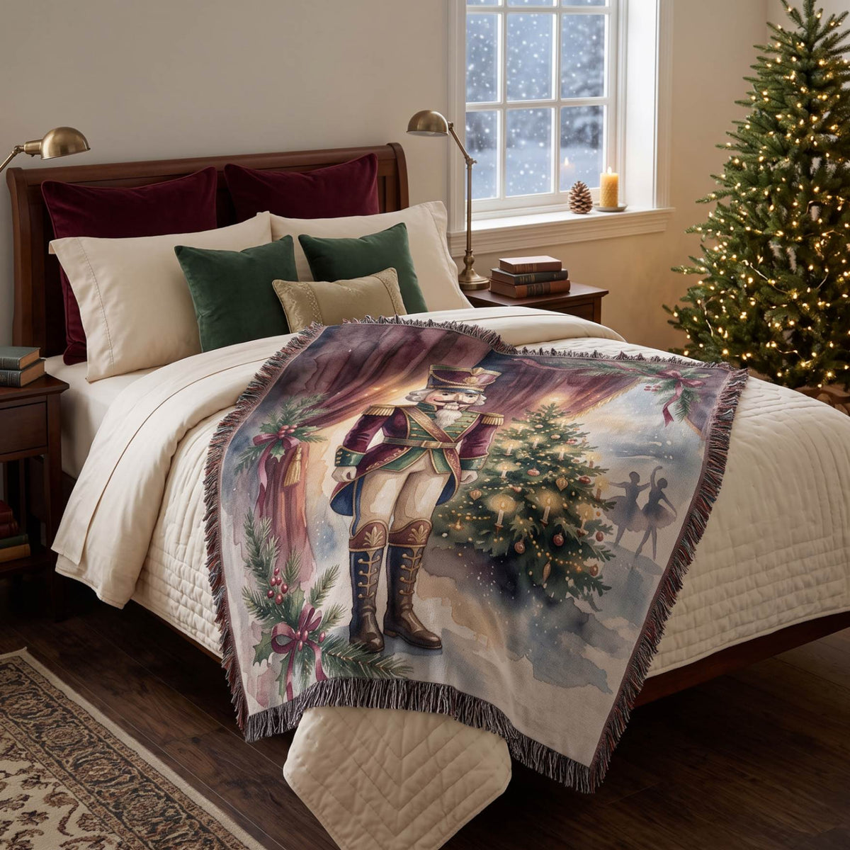 Holiday Nutcracker Cheer Woven Blanket