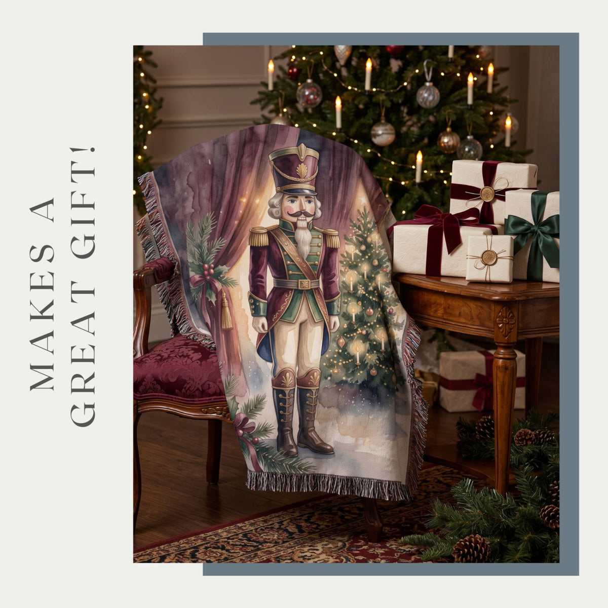 Holiday Nutcracker Cheer Woven Blanket