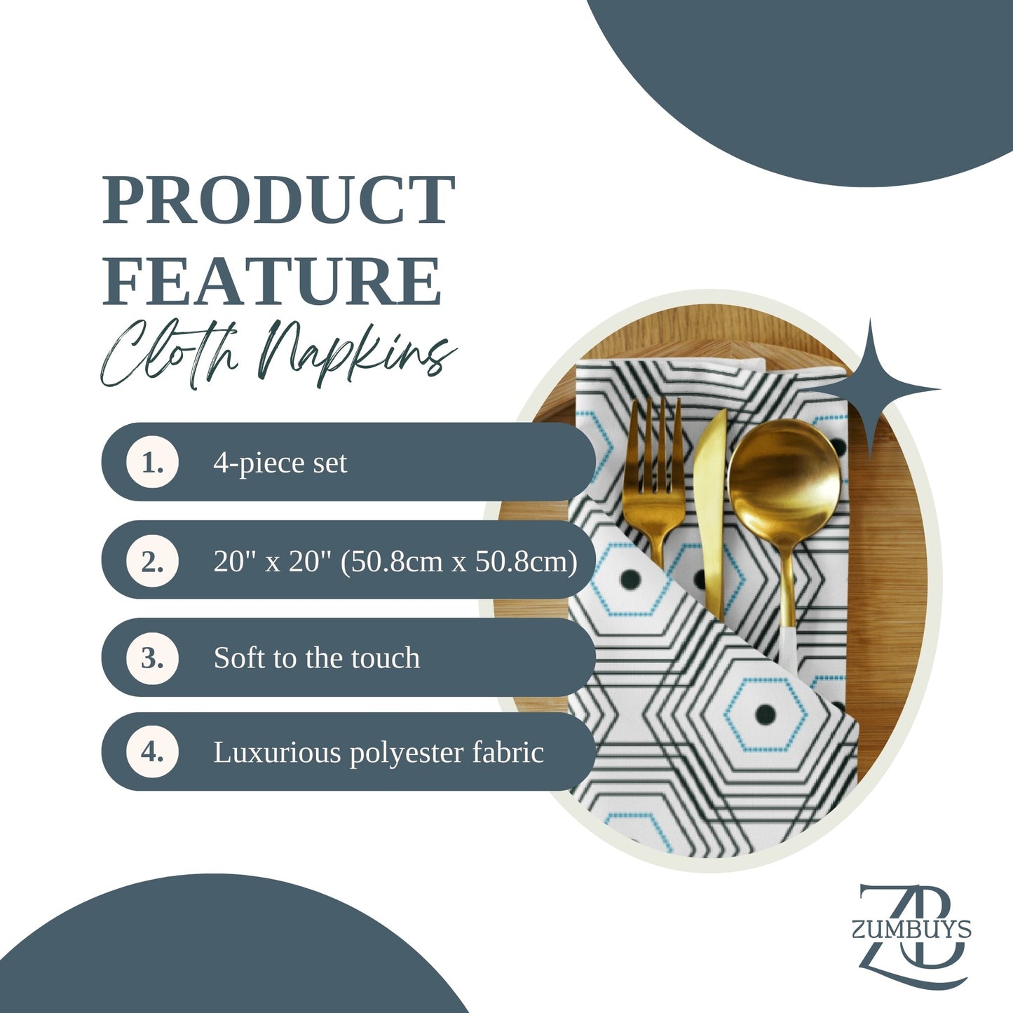 Octamesh Cloth Napkin Set of 4