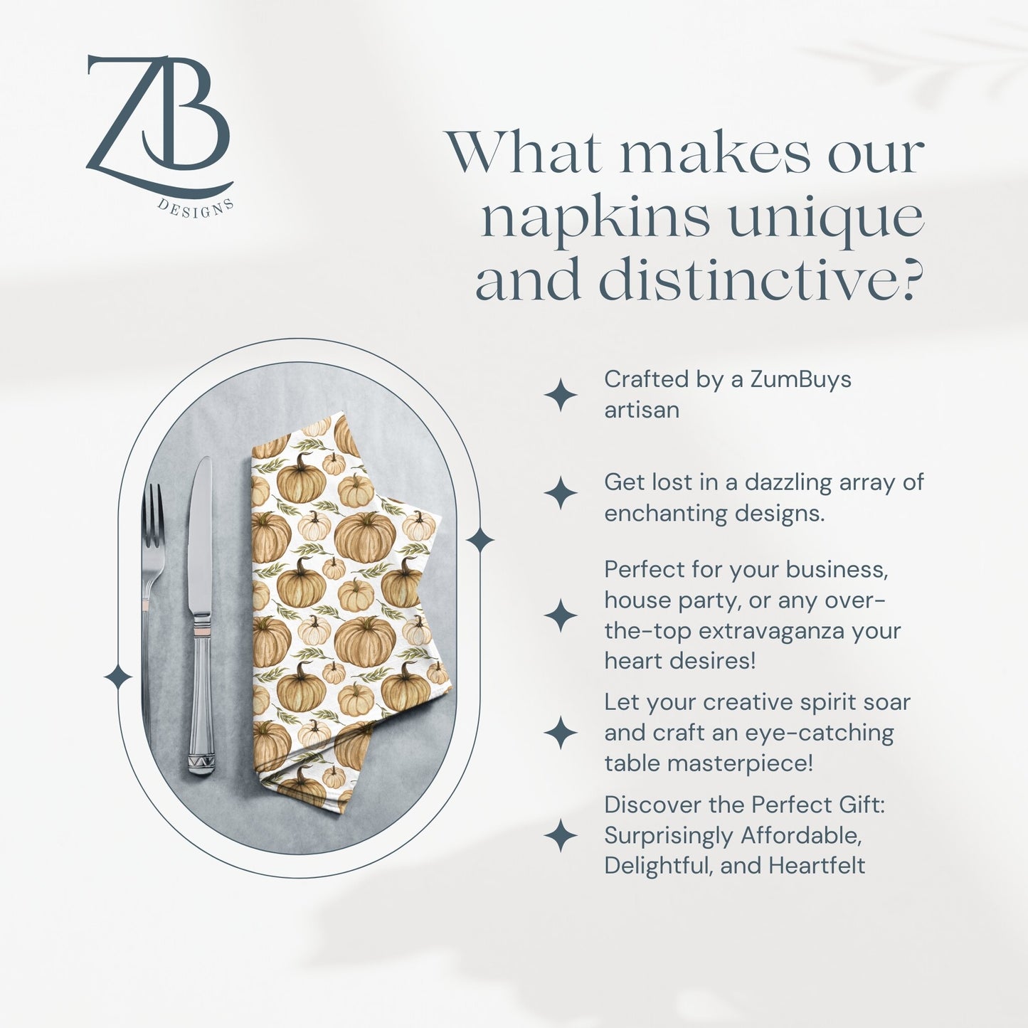 Pumpkin Bounty Cloth Napkin Set of 4