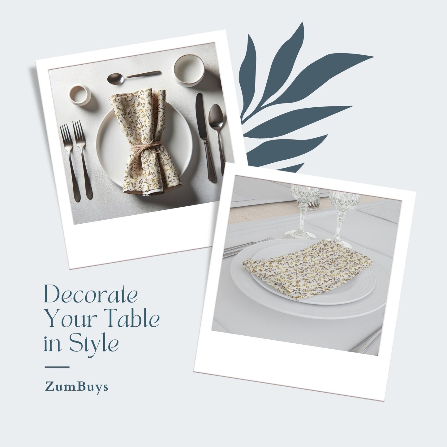 Rustic Leaves Cloth Napkin Set of 4