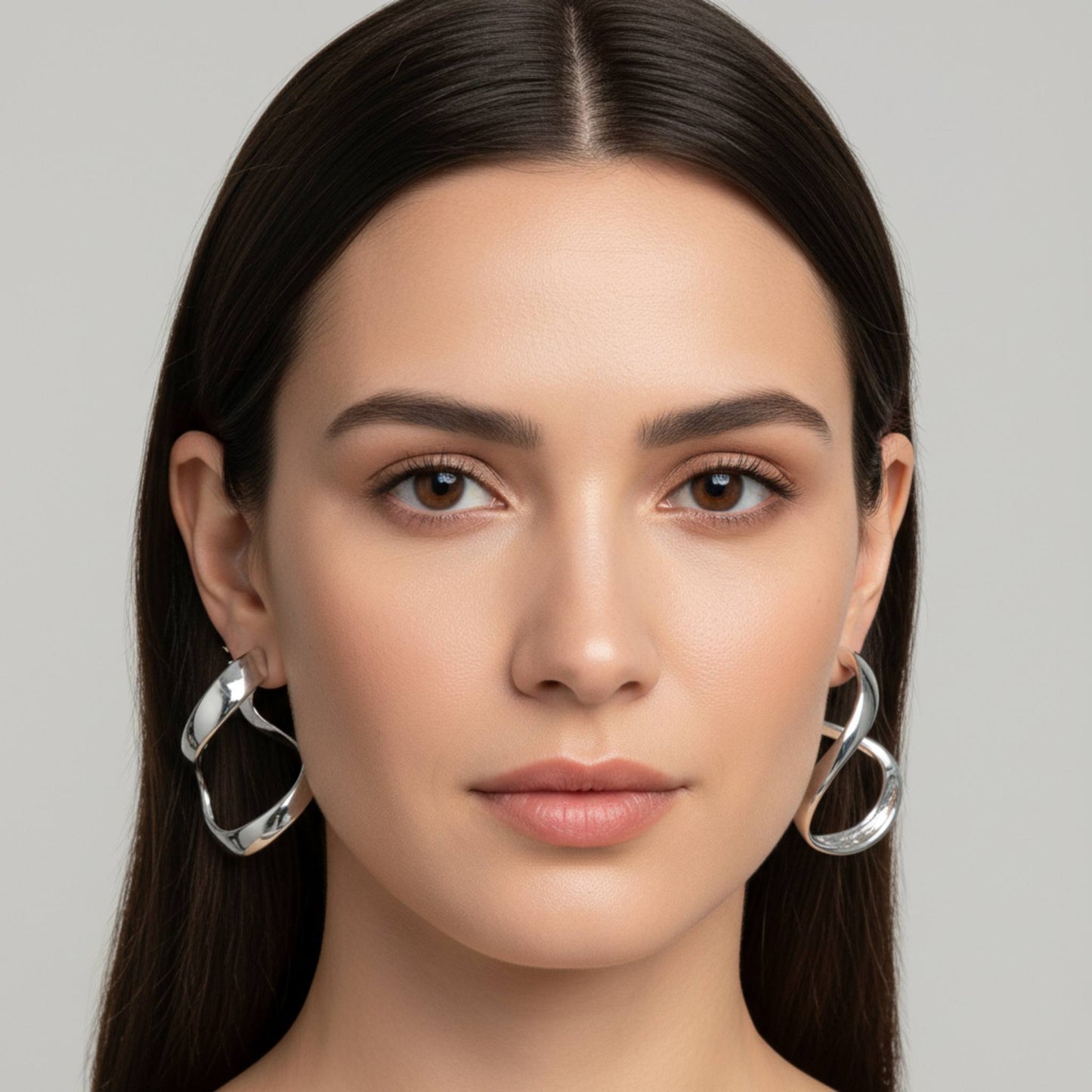 Abstract Shiny Bend Earrings - ZumBuys