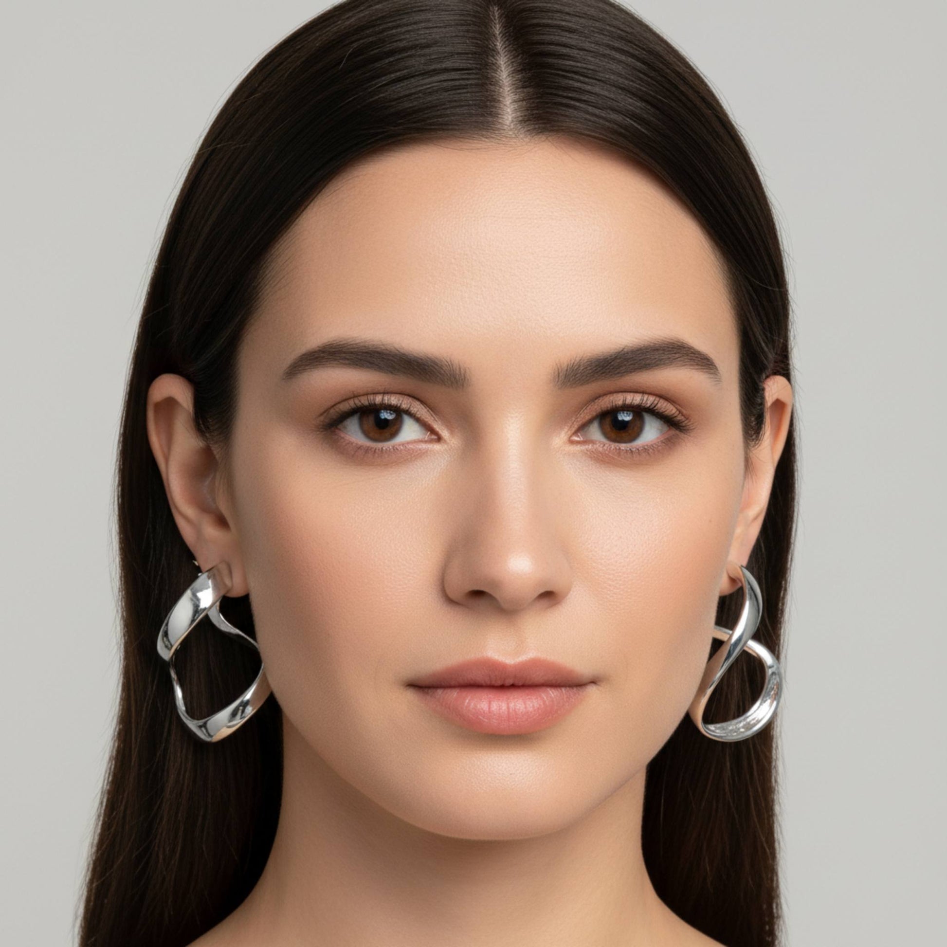 Abstract Shiny Bend Earrings - ZumBuys
