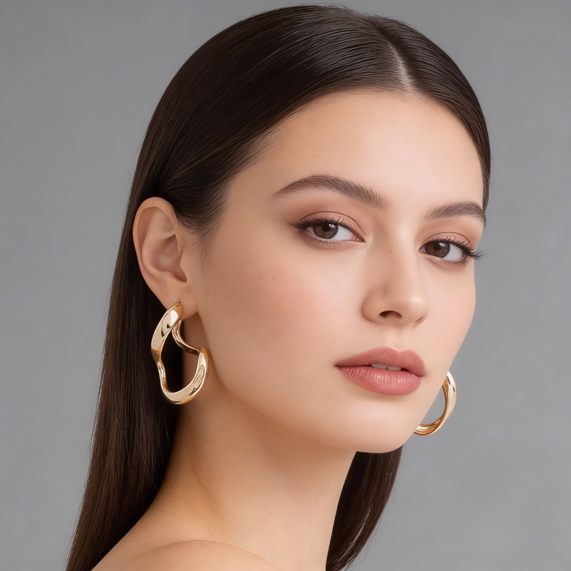 Abstract Shiny Bend Earrings - ZumBuys