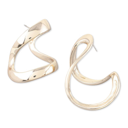 Abstract Shiny Bend Earrings - ZumBuys