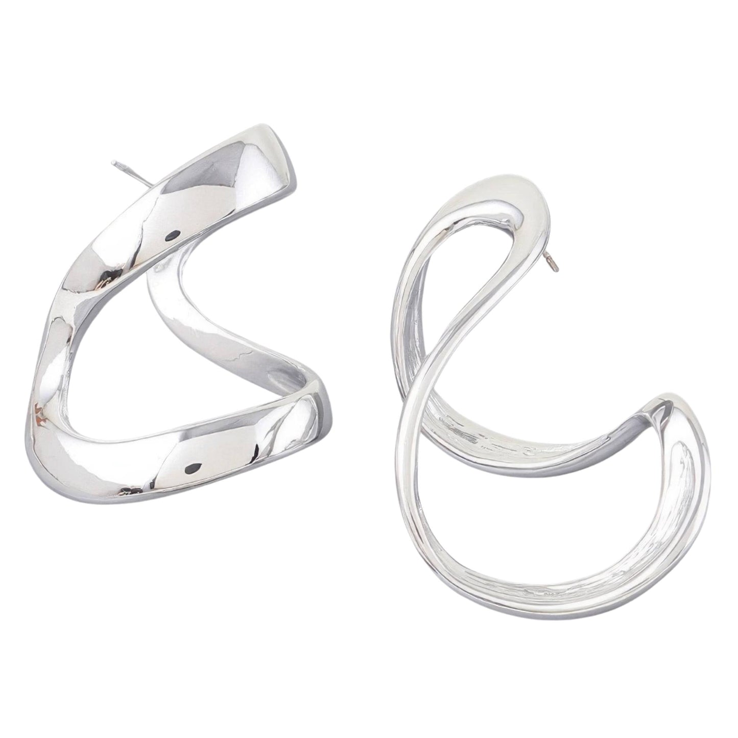 Abstract Shiny Bend Earrings - ZumBuys