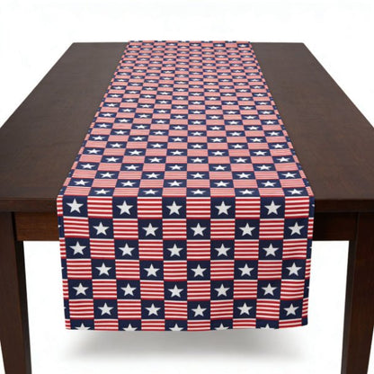 Americana Charm Table Runner | Patriotic Stars & Stripes Dining Table Décor - ZumBuys