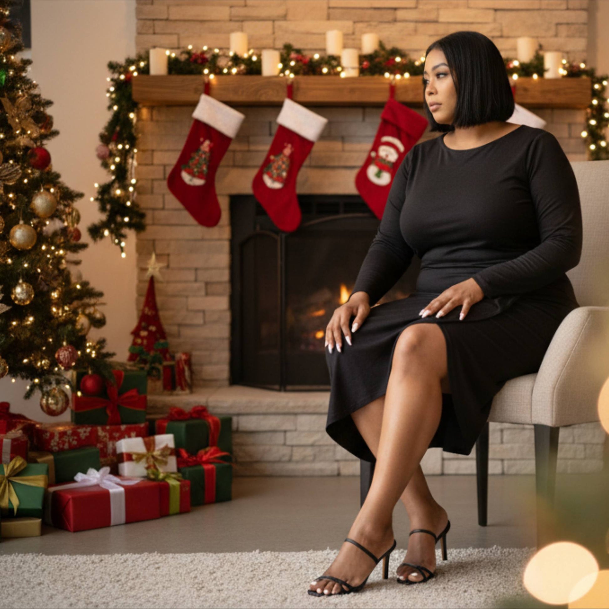 Asymmetrical Sweater Dress With Waterfall Ruffle - ZumBuys