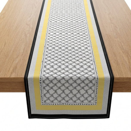 Aura Fusion Table Runner – Modern Geometric Table Runner in Cotton Twill or Polyester - ZumBuys