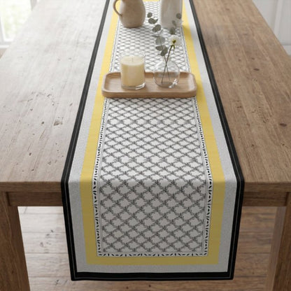 Aura Fusion Table Runner – Modern Geometric Table Runner in Cotton Twill or Polyester - ZumBuys