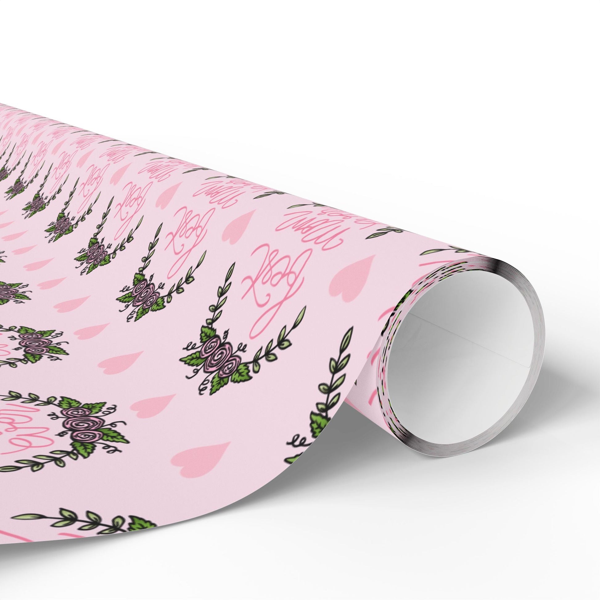 Best Mom Ever Wrapping Paper – Mother’s Day Gift Wrap, Floral Heart Design, Premium Gift Wrap Roll, Matte or Glossy Finish - ZumBuys