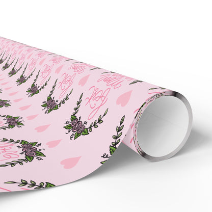 Best Mom Ever Wrapping Paper – Mother’s Day Gift Wrap, Floral Heart Design, Premium Gift Wrap Roll, Matte or Glossy Finish - ZumBuys
