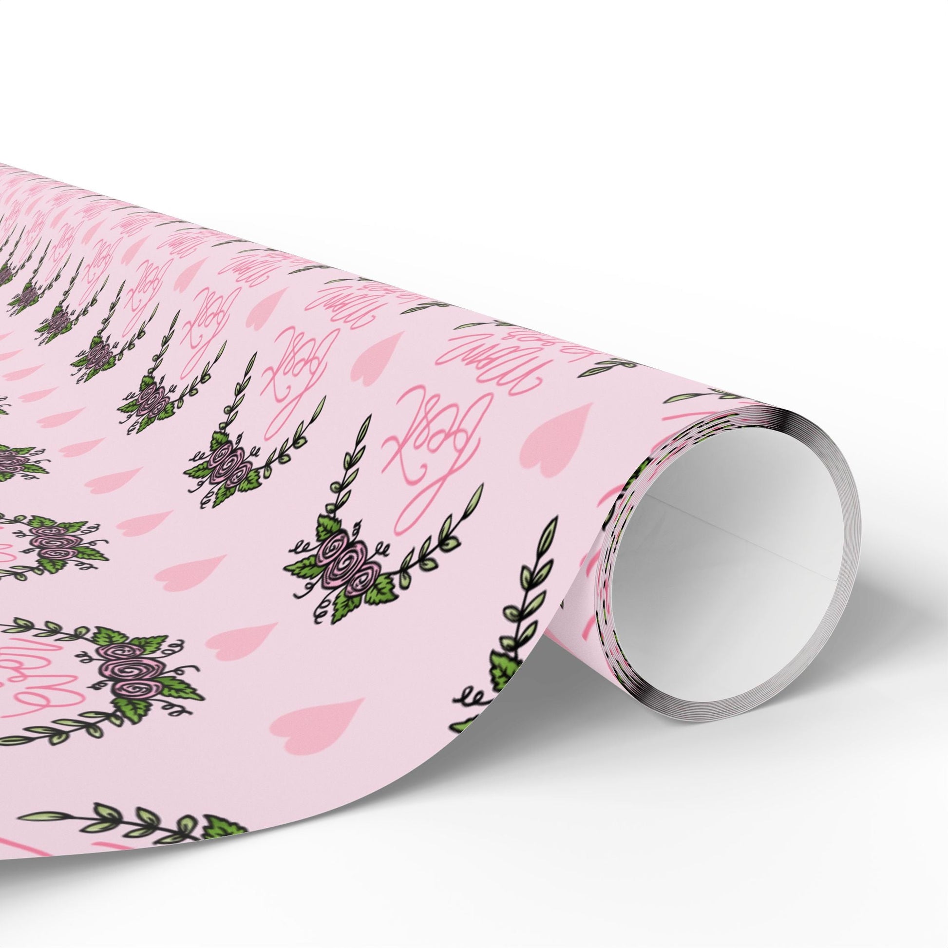Best Mom Ever Wrapping Paper – Mother’s Day Gift Wrap, Floral Heart Design, Premium Gift Wrap Roll, Matte or Glossy Finish - ZumBuys