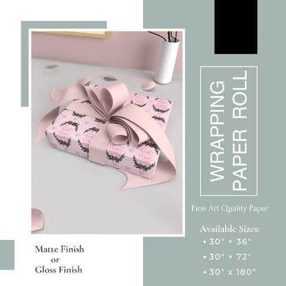 Best Mom Ever Wrapping Paper – Mother’s Day Gift Wrap, Floral Heart Design, Premium Gift Wrap Roll, Matte or Glossy Finish - ZumBuys