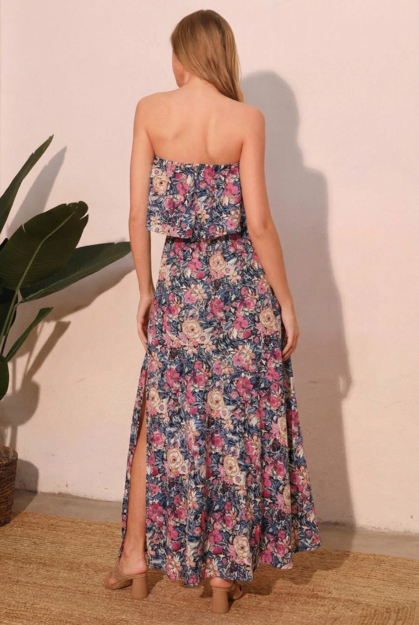 Bloom Party Strapless Maxi Dress – Floral Summer Resort Dress - ZumBuys